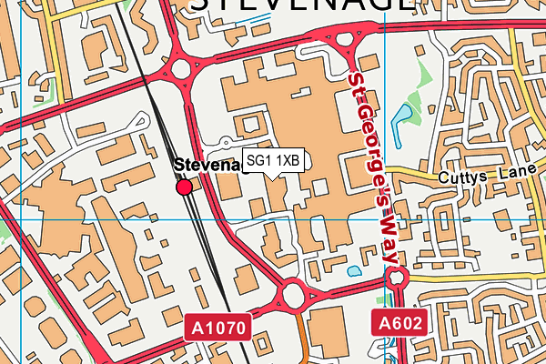 SG1 1XB map - OS VectorMap District (Ordnance Survey)