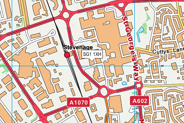 SG1 1XH map - OS VectorMap District (Ordnance Survey)