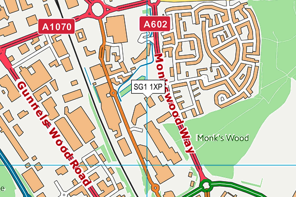 SG1 1XP map - OS VectorMap District (Ordnance Survey)