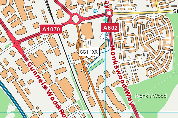 SG1 1XR map - OS VectorMap District (Ordnance Survey)