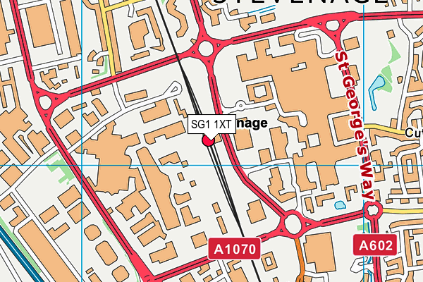 SG1 1XT map - OS VectorMap District (Ordnance Survey)