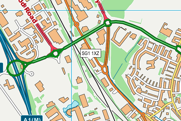 SG1 1XZ map - OS VectorMap District (Ordnance Survey)