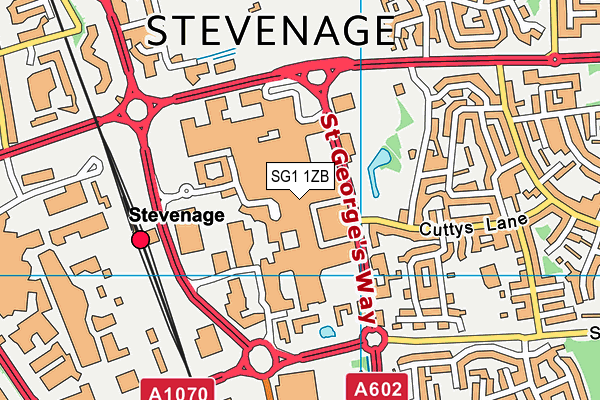 SG1 1ZB map - OS VectorMap District (Ordnance Survey)