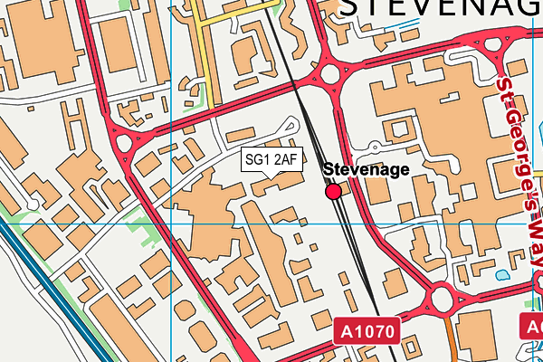 SG1 2AF map - OS VectorMap District (Ordnance Survey)