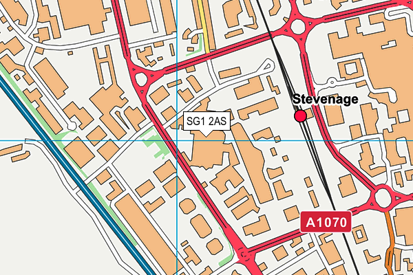 SG1 2AS map - OS VectorMap District (Ordnance Survey)