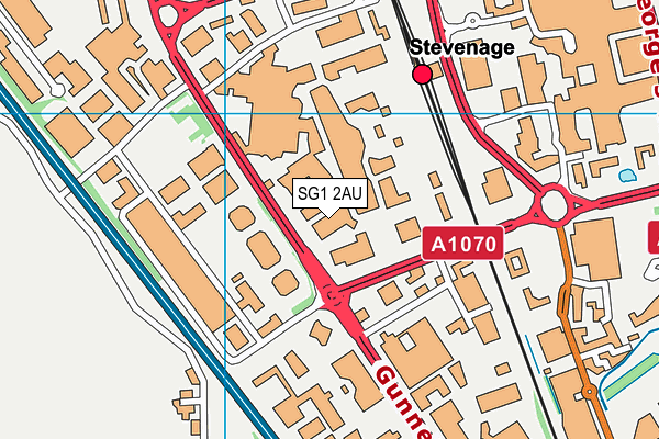 SG1 2AU map - OS VectorMap District (Ordnance Survey)