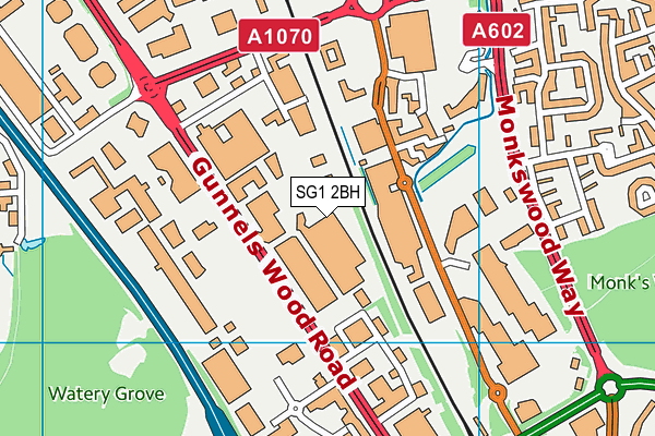 SG1 2BH map - OS VectorMap District (Ordnance Survey)