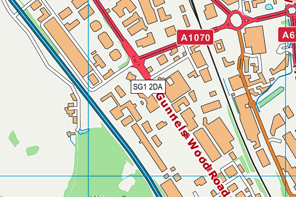 SG1 2DA map - OS VectorMap District (Ordnance Survey)