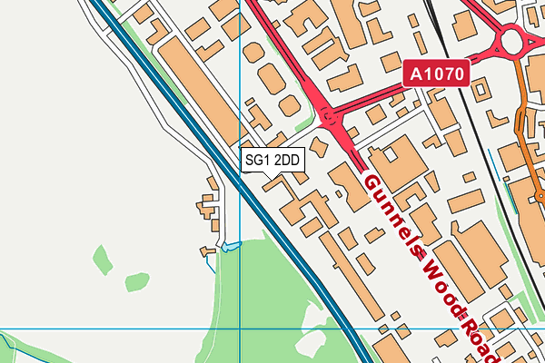 SG1 2DD map - OS VectorMap District (Ordnance Survey)