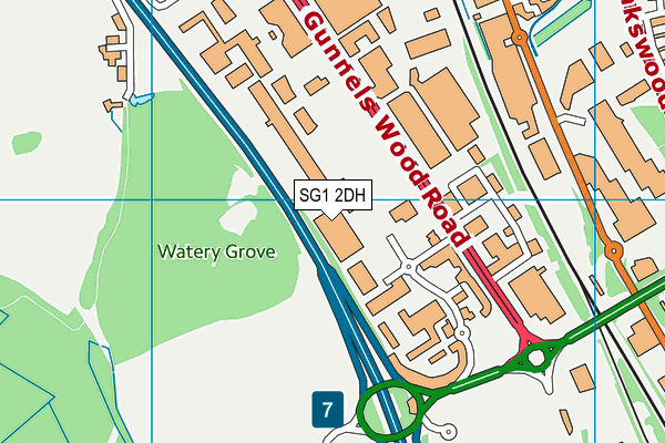 SG1 2DH map - OS VectorMap District (Ordnance Survey)