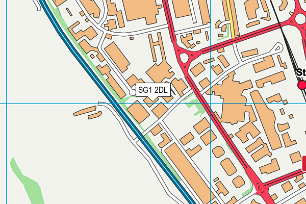 SG1 2DL map - OS VectorMap District (Ordnance Survey)