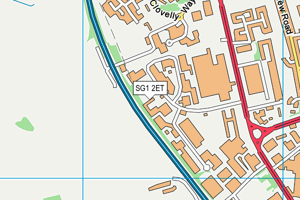 SG1 2ET map - OS VectorMap District (Ordnance Survey)