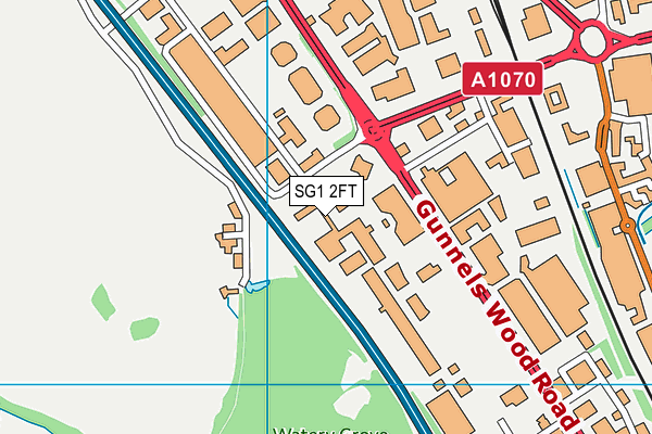 SG1 2FT map - OS VectorMap District (Ordnance Survey)