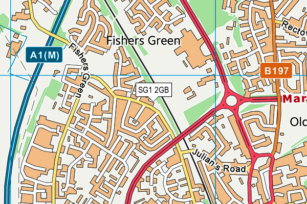 SG1 2GB map - OS VectorMap District (Ordnance Survey)