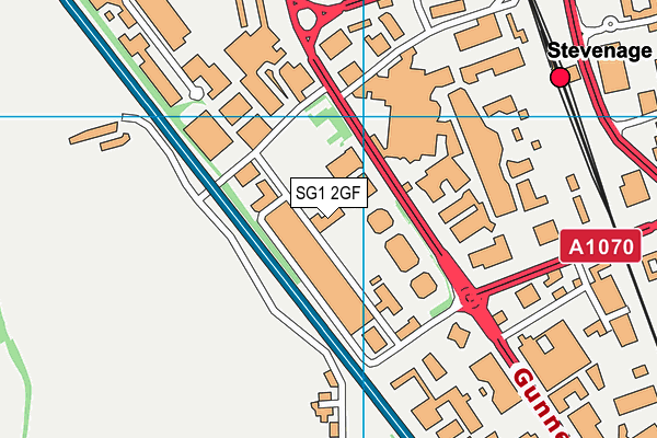 SG1 2GF map - OS VectorMap District (Ordnance Survey)