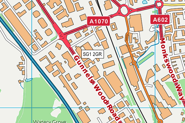 SG1 2GR map - OS VectorMap District (Ordnance Survey)