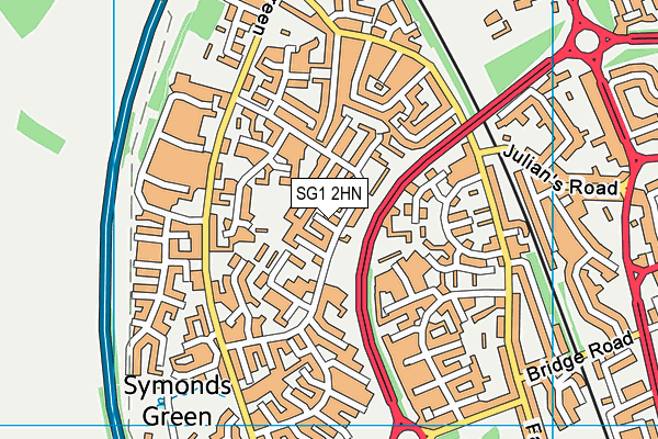 SG1 2HN map - OS VectorMap District (Ordnance Survey)
