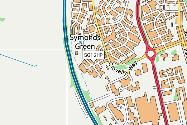 SG1 2HP map - OS VectorMap District (Ordnance Survey)