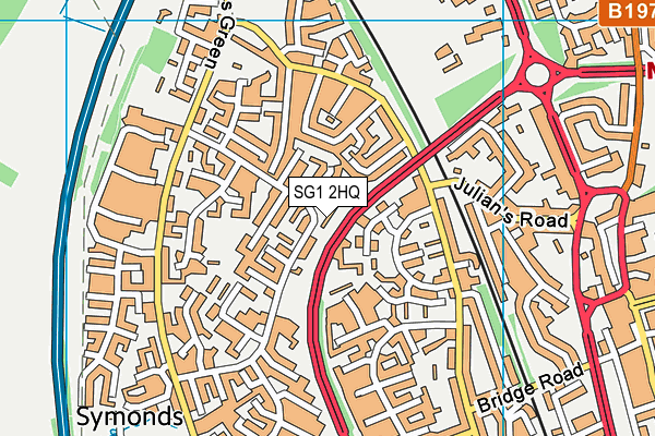 SG1 2HQ map - OS VectorMap District (Ordnance Survey)