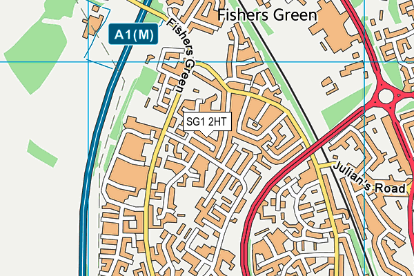 SG1 2HT map - OS VectorMap District (Ordnance Survey)