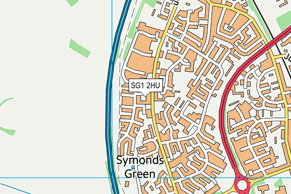 SG1 2HU map - OS VectorMap District (Ordnance Survey)