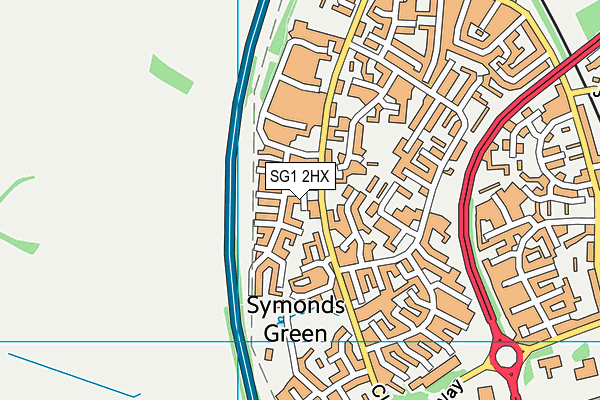 SG1 2HX map - OS VectorMap District (Ordnance Survey)