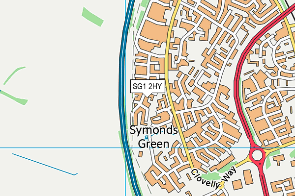 SG1 2HY map - OS VectorMap District (Ordnance Survey)