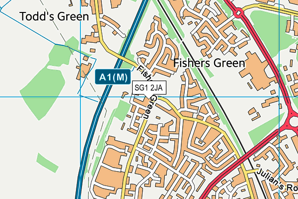 SG1 2JA map - OS VectorMap District (Ordnance Survey)