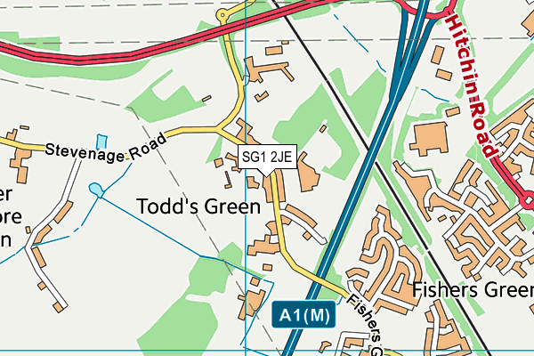 SG1 2JE map - OS VectorMap District (Ordnance Survey)