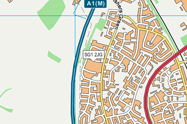 SG1 2JG map - OS VectorMap District (Ordnance Survey)