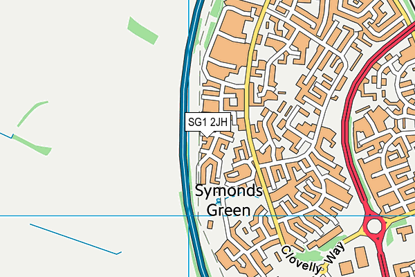 SG1 2JH map - OS VectorMap District (Ordnance Survey)