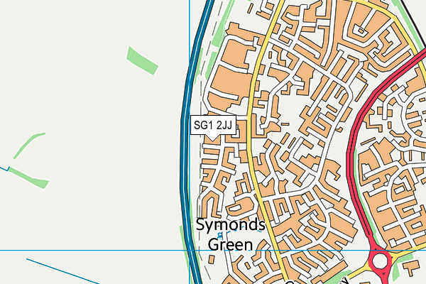 SG1 2JJ map - OS VectorMap District (Ordnance Survey)