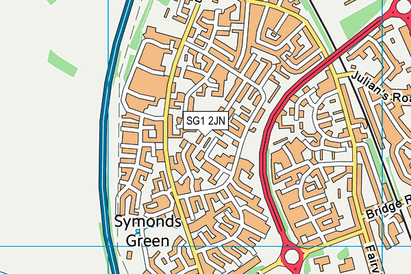 SG1 2JN map - OS VectorMap District (Ordnance Survey)