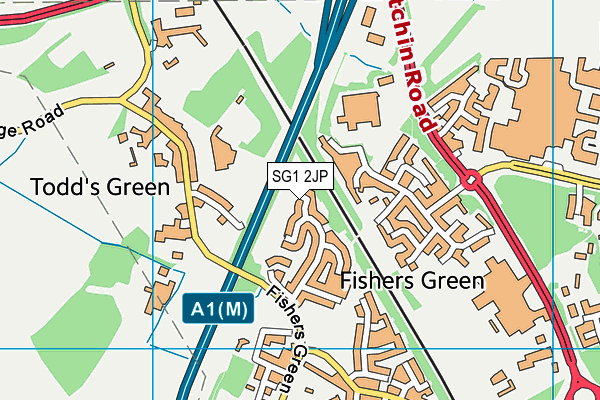 SG1 2JP map - OS VectorMap District (Ordnance Survey)