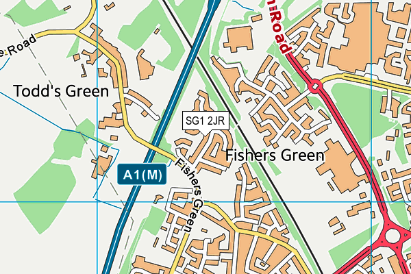 SG1 2JR map - OS VectorMap District (Ordnance Survey)