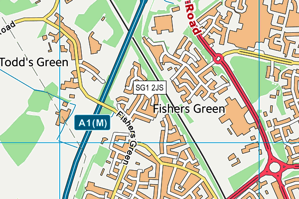 SG1 2JS map - OS VectorMap District (Ordnance Survey)