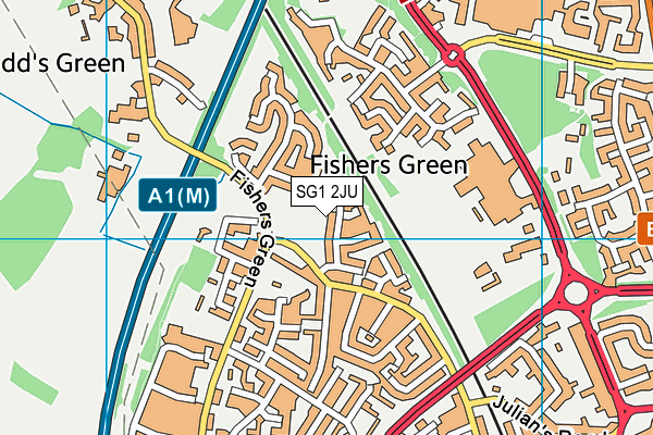 SG1 2JU map - OS VectorMap District (Ordnance Survey)