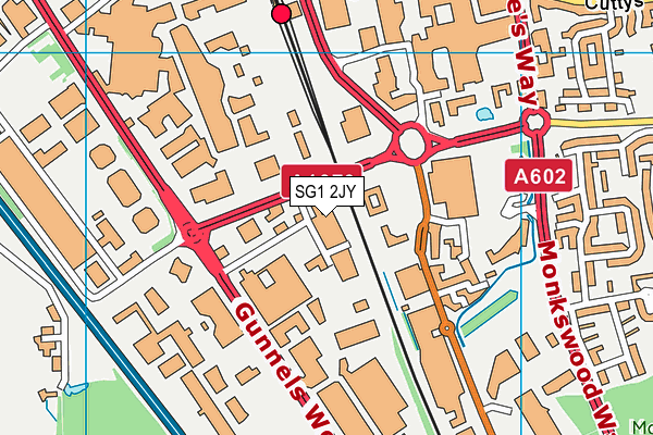 SG1 2JY map - OS VectorMap District (Ordnance Survey)