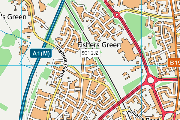 SG1 2JZ map - OS VectorMap District (Ordnance Survey)