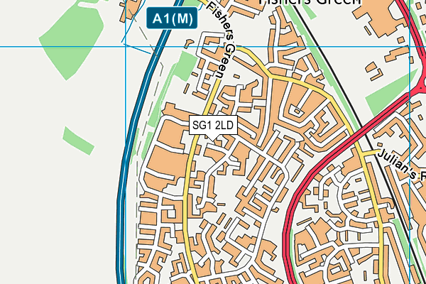 SG1 2LD map - OS VectorMap District (Ordnance Survey)