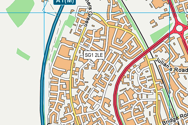 SG1 2LE map - OS VectorMap District (Ordnance Survey)