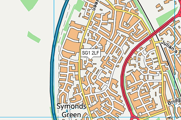 SG1 2LF map - OS VectorMap District (Ordnance Survey)