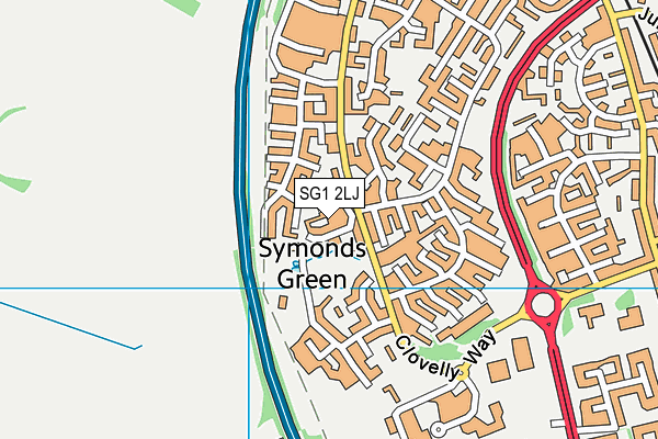 SG1 2LJ map - OS VectorMap District (Ordnance Survey)