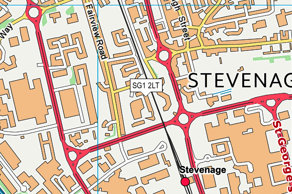 SG1 2LT map - OS VectorMap District (Ordnance Survey)