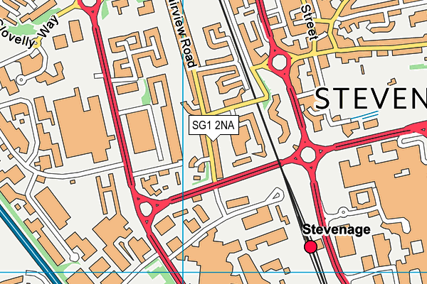 SG1 2NA map - OS VectorMap District (Ordnance Survey)