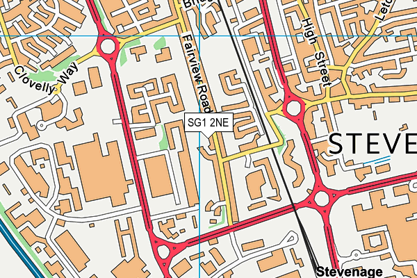 SG1 2NE map - OS VectorMap District (Ordnance Survey)