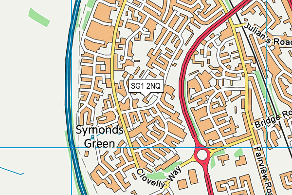 SG1 2NQ map - OS VectorMap District (Ordnance Survey)