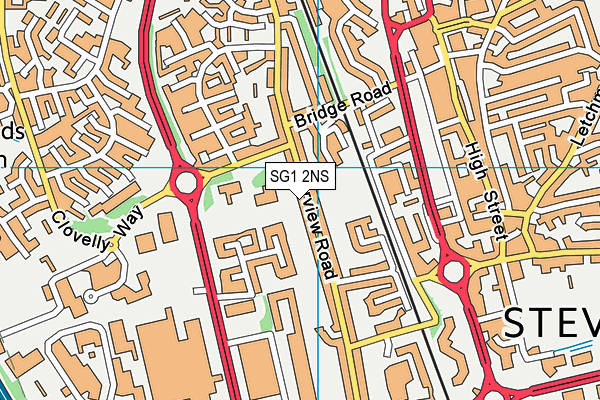 SG1 2NS map - OS VectorMap District (Ordnance Survey)