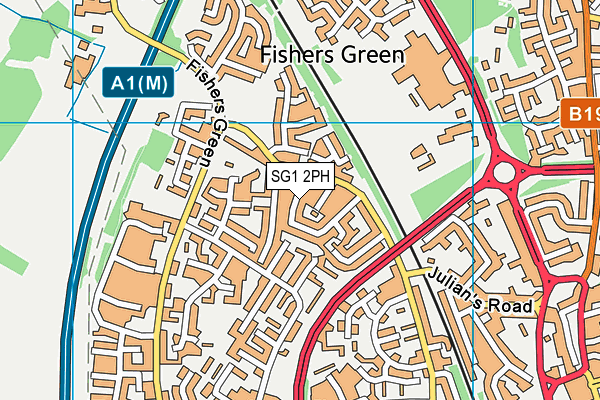 SG1 2PH map - OS VectorMap District (Ordnance Survey)