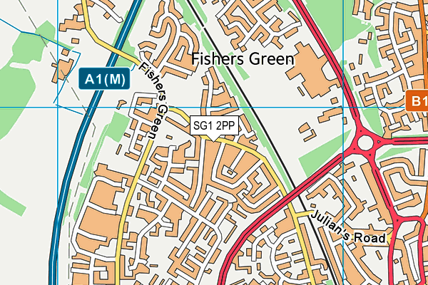 SG1 2PP map - OS VectorMap District (Ordnance Survey)